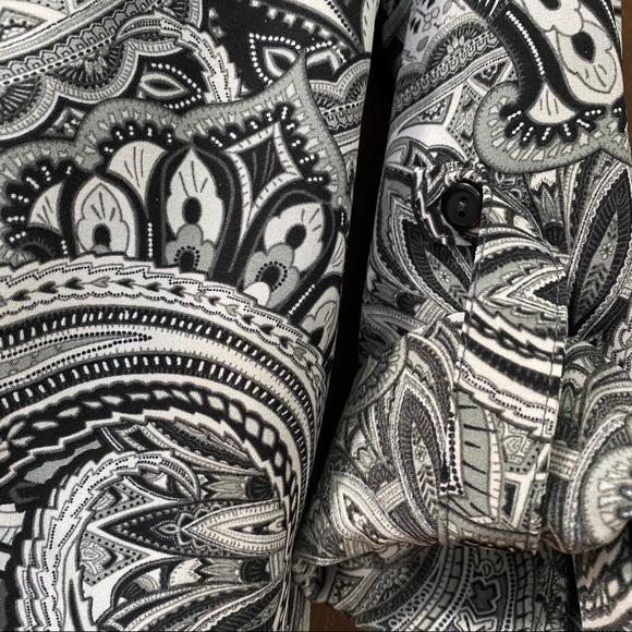 Kim Rogers Black White Grey Paisley Button Blouse - Picture 6 of 6